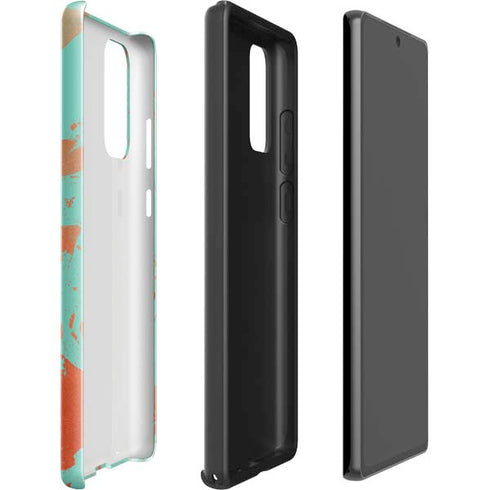 Turquoise and Orange Marble Galaxy Note20 5G Pro Case