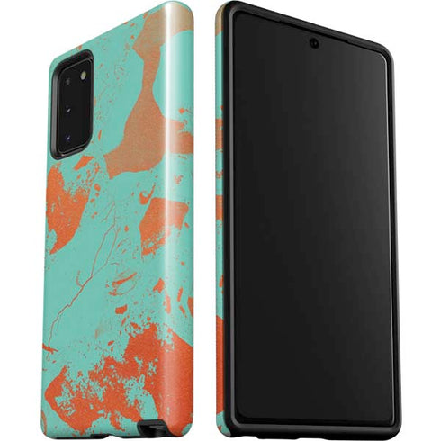 Turquoise and Orange Marble Galaxy Note20 5G Pro Case
