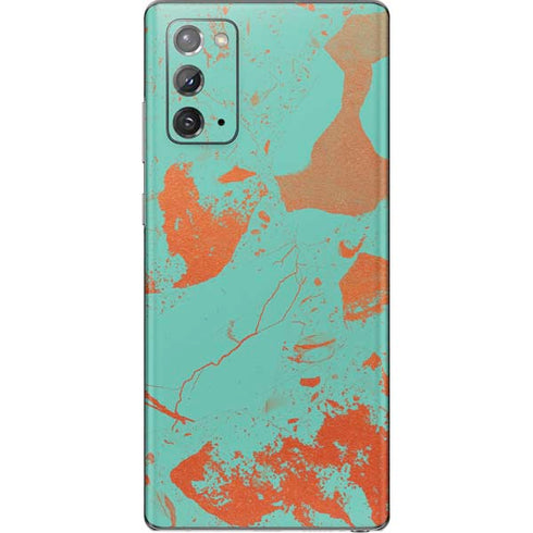 Turquoise and Orange Marble Galaxy Note20 5G Skin