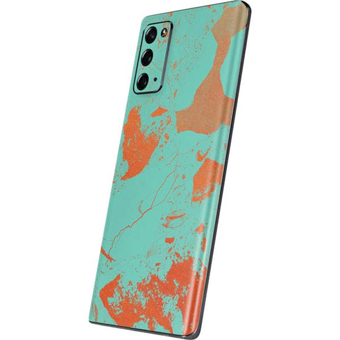 Turquoise and Orange Marble Galaxy Note20 5G Skin