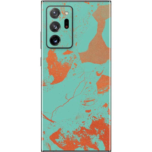 Turquoise and Orange Marble Galaxy Note20 Ultra 5G Skin