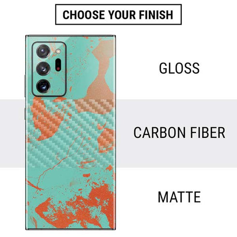 Turquoise and Orange Marble Galaxy Note20 Ultra 5G Skin