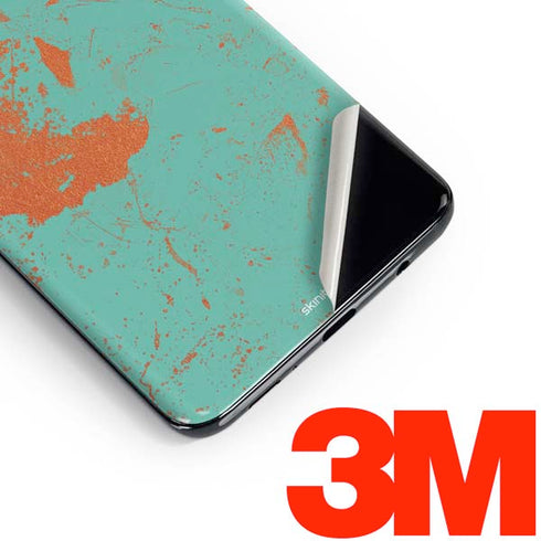 Turquoise and Orange Marble Galaxy S10 Skin