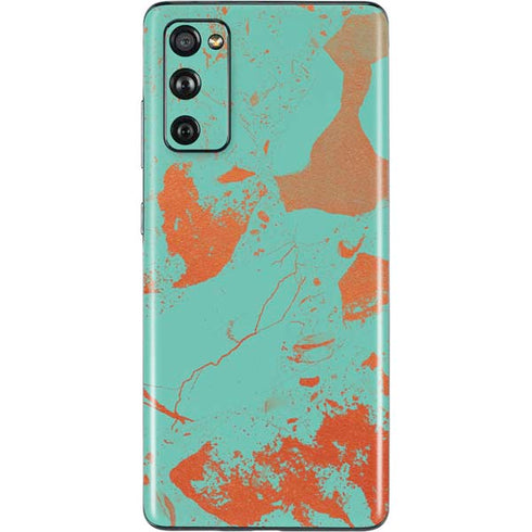 Turquoise and Orange Marble Galaxy S20 Fan Edition Skin