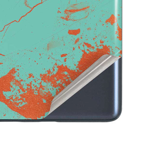 Turquoise and Orange Marble Galaxy S20 Fan Edition Skin