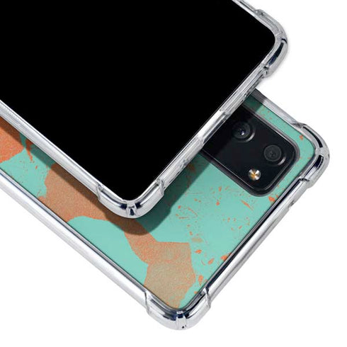 Turquoise and Orange Marble Galaxy S20 FE Clear Case