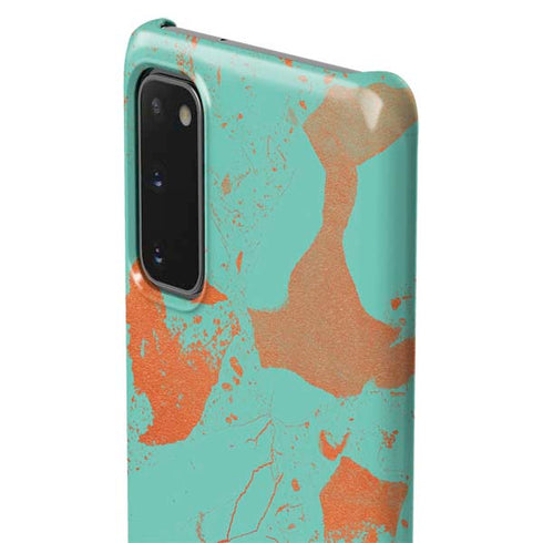 Turquoise and Orange Marble Galaxy S20 Lite Case