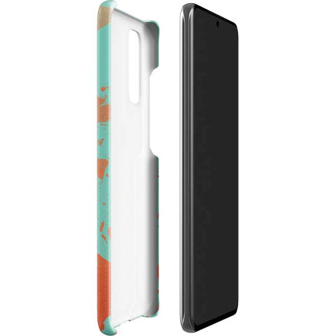 Turquoise and Orange Marble Galaxy S20 Lite Case