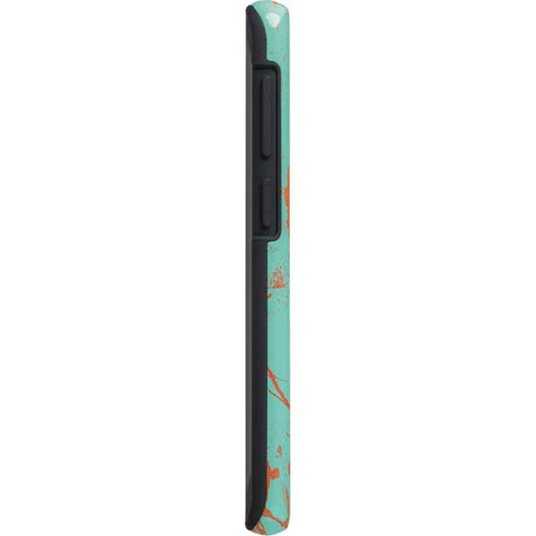 Turquoise and Orange Marble Galaxy S20 Pro Case
