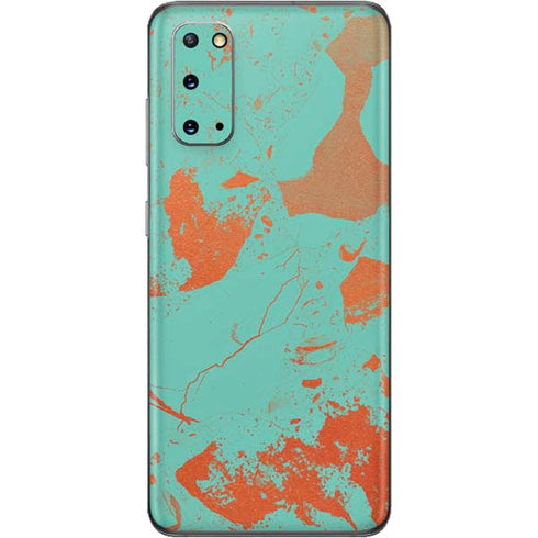 Turquoise and Orange Marble Galaxy S20 Skin