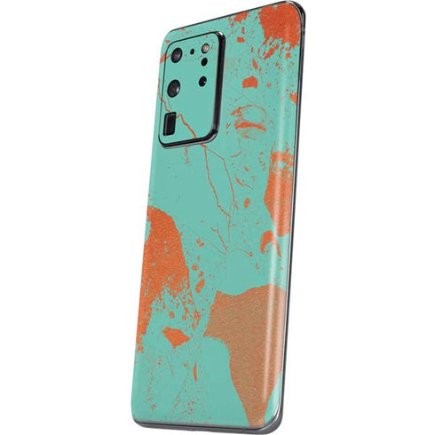 Turquoise and Orange Marble Galaxy S20 Ultra 5G Skin