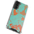 Turquoise and Orange Marble Galaxy S21 5G Clear Case