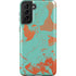 Turquoise and Orange Marble Galaxy S21 FE Pro Case