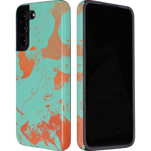 Turquoise and Orange Marble Galaxy S22 Plus Pro Case