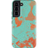 Turquoise and Orange Marble Galaxy S22 Pro Case