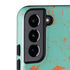 Turquoise and Orange Marble Galaxy S22 Pro Case