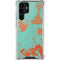Turquoise and Orange Marble Galaxy S22 Ultra Clear Case