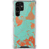 Turquoise and Orange Marble Galaxy S22 Ultra Clear Case