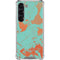 Turquoise and Orange Marble Galaxy S23 Clear Case