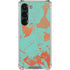 Turquoise and Orange Marble Galaxy S23 Clear Case