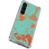 Turquoise and Orange Marble Galaxy S23 Clear Case