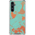 Turquoise and Orange Marble Galaxy S23 FE Clear Case