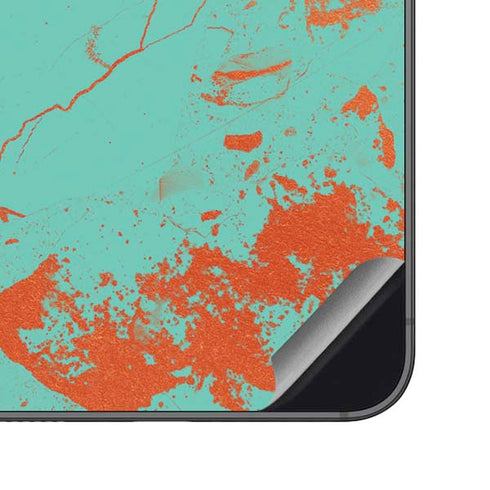 Turquoise and Orange Marble Galaxy S23 FE Skin
