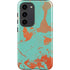 Turquoise and Orange Marble Galaxy S23 Pro Case