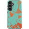 Turquoise and Orange Marble Galaxy S24 Impact Case