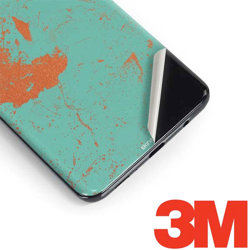 Turquoise and Orange Marble Galaxy S9 Skin