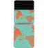 Turquoise and Orange Marble Galaxy Z Flip4 5G Skin