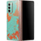 Turquoise and Orange Marble Galaxy Z Fold2 5G Skin