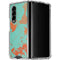 Turquoise and Orange Marble Galaxy Z Fold4 5G Clear Case