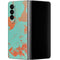 Turquoise and Orange Marble Galaxy Z Fold4 5G Skin