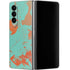 Turquoise and Orange Marble Galaxy Z Fold4 5G Skin