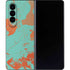 Turquoise and Orange Marble Galaxy Z Fold4 5G Skin