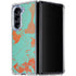 Turquoise and Orange Marble Galaxy Z Fold5 5G Clear Case