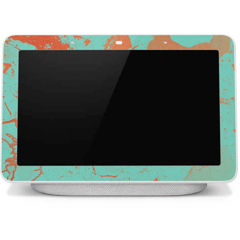Turquoise and Orange Marble Google Home Hub Skin