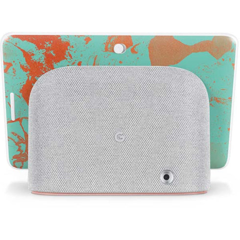 Turquoise and Orange Marble Google Home Hub Skin