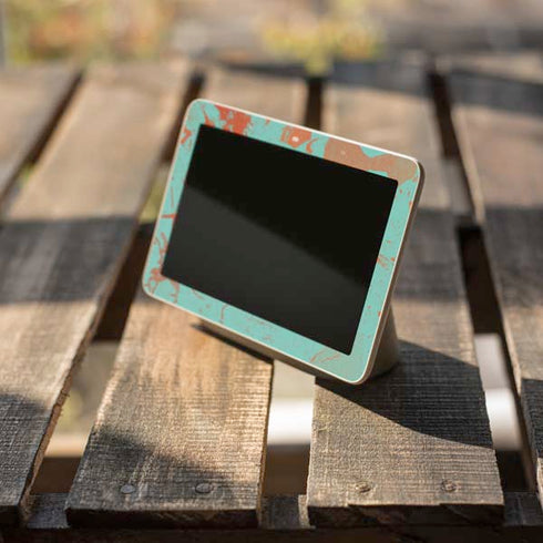 Turquoise and Orange Marble Google Home Hub Skin