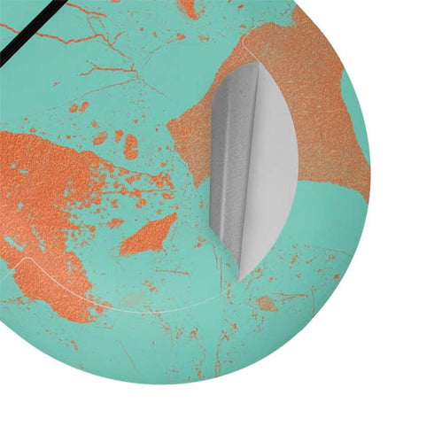 Turquoise and Orange Marble Google Pixel Buds Skin
