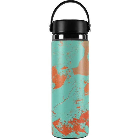 Turquoise and Orange Marble Hydro Flask 20oz Wide Mouth Skin