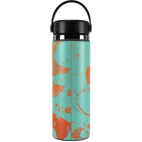 Turquoise and Orange Marble Hydro Flask 20oz Wide Mouth Skin