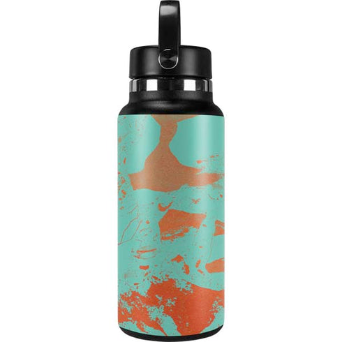 Turquoise and Orange Marble Hydro Flask 32oz Wide Mouth Skin