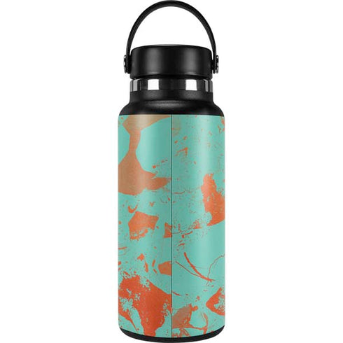 Turquoise and Orange Marble Hydro Flask 32oz Wide Mouth Skin