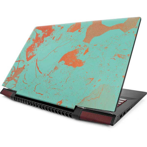 Turquoise and Orange Marble Lenovo IdeaPad Skin