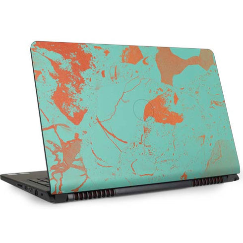 Turquoise and Orange Marble Dell Inspiron Skin