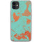 Turquoise and Orange Marble iPhone 11 Clear Case