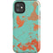 Turquoise and Orange Marble iPhone 11 Impact Case
