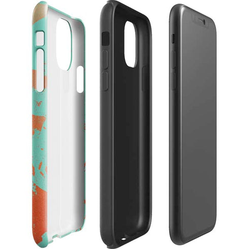 Turquoise and Orange Marble iPhone 11 Pro Max Impact Case